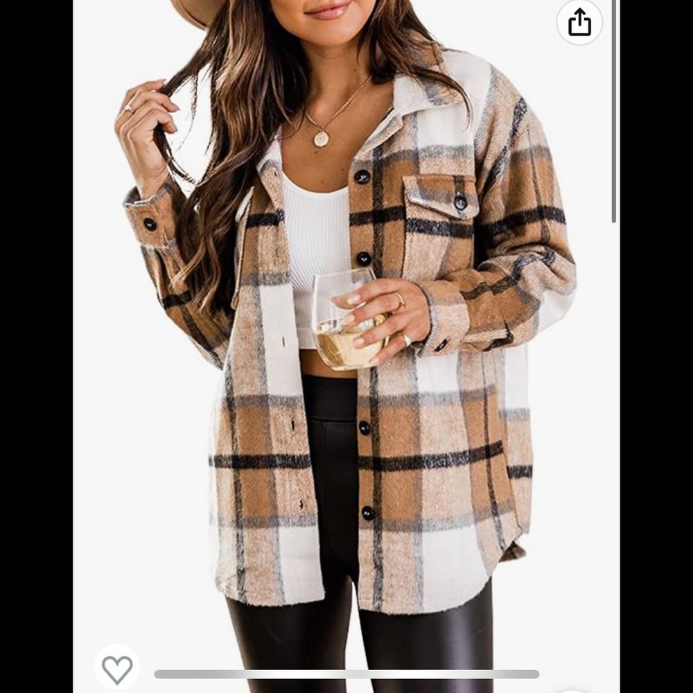 Casual plaid flannel shacket